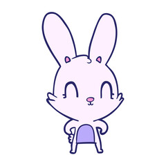 cute cartoon rabbit in bright neon color