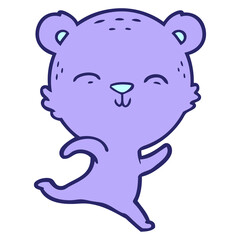 Obraz premium happy cartoon bear in bright neon color