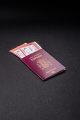 Spain passport for travelling, flying and doing business. Spanish document, id