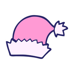 cartoon christmas hat in bright neon color