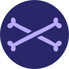 iconic tattoo style image of cross bones in bright neon color