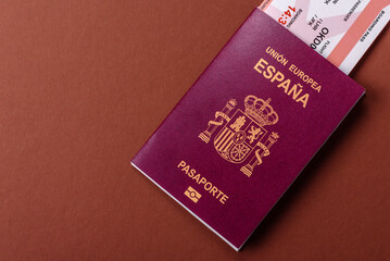 Spain passport for travelling, flying and doing business. Spanish document, id