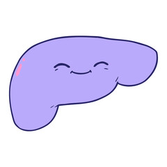 cartoon liver in bright neon color