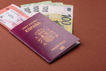 Spain passport for travelling, flying and doing business. Spanish document, id
