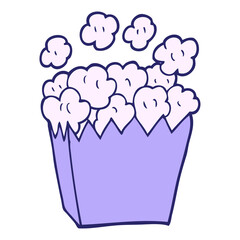 cartoon doodle cinema popcorn in bright neon color