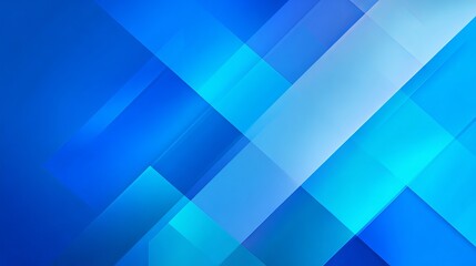 Obraz premium Dynamic overlapping geometric shapes creating a modern, digital gradient background with vibrant shades of blue and cyan.