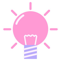 shining light bulb in bright neon color