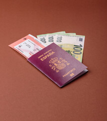 Spain passport for travelling, flying and doing business. Spanish document, id