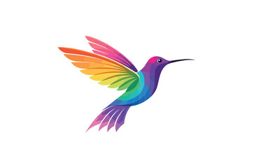 Hummingbird Colorful Logo Gradient Vector On White Background.02