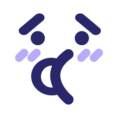 nervous talking face icon in bright neon color