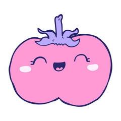 cartoon tomato in bright neon color