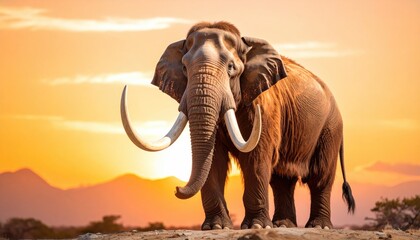 Fototapeta premium Majestic elephant at sunset