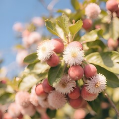 Spring background with Pink Flowers Apple tree. Branch with Apple blossom on natural