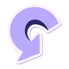 full turn arrow sticker in bright neon color