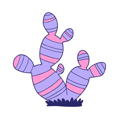 cartoon cactus in bright neon color