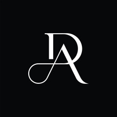 Initial letter AR RA serif font logo design, luxury graphic vector icon template