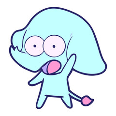 cute cartoon elephant in bright neon color