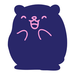 happy little bear in bright neon color