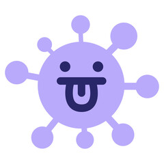 simple confused virus in bright neon color