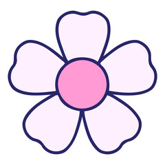 iconic tattoo style image of a flower in bright neon color