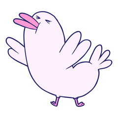 Cartoon Bird in bright neon color