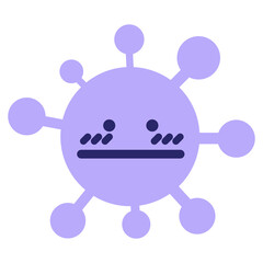 embarrassed and confused virus in bright neon color