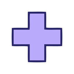 Fototapeta premium cute cartoon of a addition symbol in bright neon color