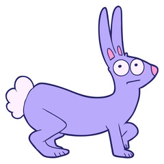 cartoon rabbit in bright neon color