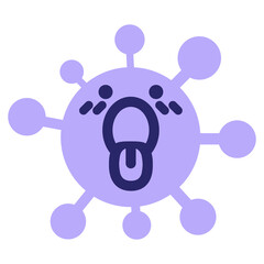 Fototapeta premium exhausted panting virus in bright neon color