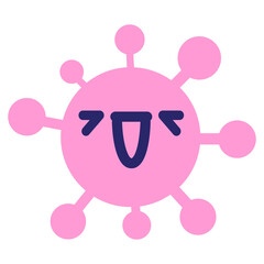 laughing virus in bright neon color