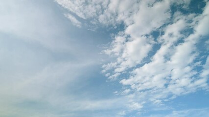 Time lapse. A Beautiful Sky Displaying Clouds in Various Stunning Patterns Bright and Colorful