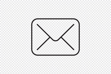 Envelope icon circle. Envelope icon, Email Icon, Inbox Icon Black and White On Transparent Background. 