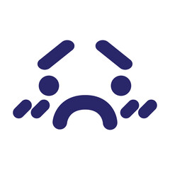 unhappy face icon in bright neon color