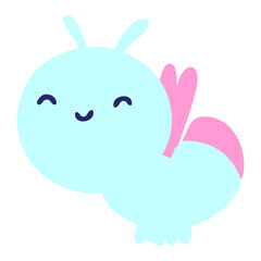 cute cartoon glow bug in bright neon color