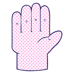 cartoon hand in bright neon color