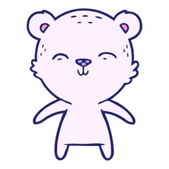 polar bear cartoon in bright neon color