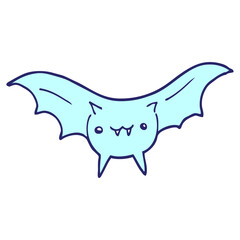 cartoon bat in bright neon color