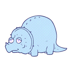 freehand drawn cartoon dinosaur in bright neon color