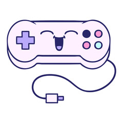 cute cartoon of a game controller in bright neon color