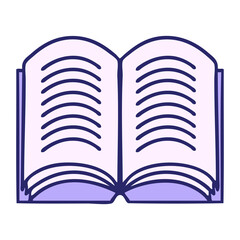cute cartoon of a open book in bright neon color