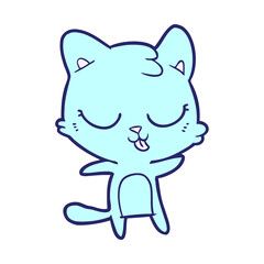 cute cartoon cat in bright neon color
