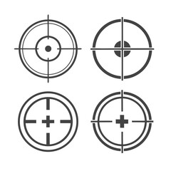 Four Dark Gray Target Reticles crosshair aiming