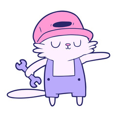 cartoon cat builder in bright neon color