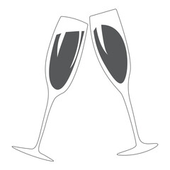 Silhouettes various alcohol cocktail glasses bar set. Black Isolated Glasses of wine, glasses of beer, bar bottles and shot glasses