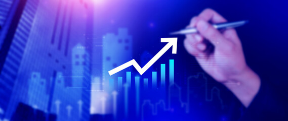 Global business growth analysis and asset investment chart Business and Finance, Up arrow economic...