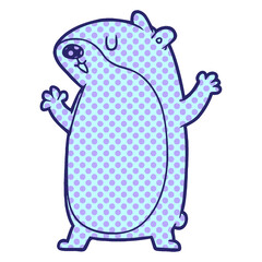cartoon gerbil in bright neon color