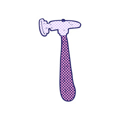 cartoon hammer in bright neon color