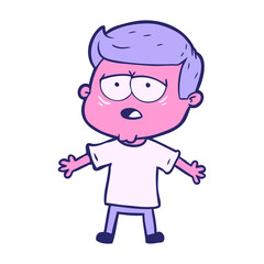 cartoon tired man in bright neon color