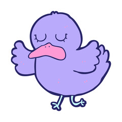 cartoon duck in bright neon color