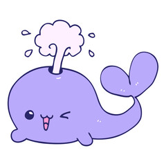 cartoon whale in bright neon color